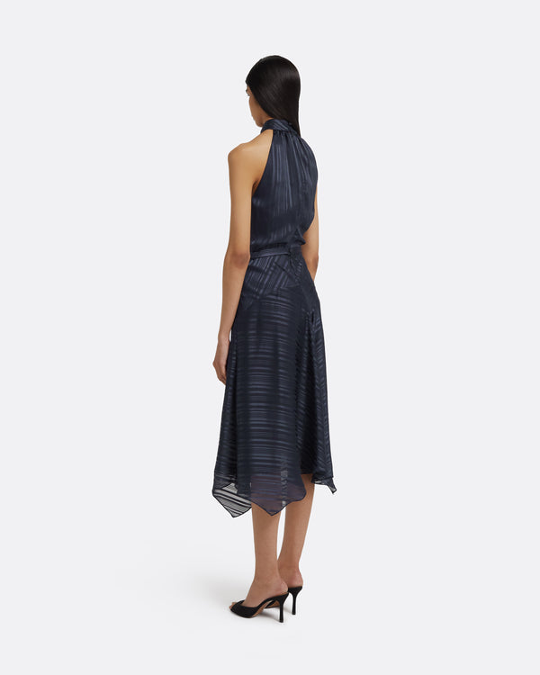 Safiyaa Sunny Midi Dress In Navy