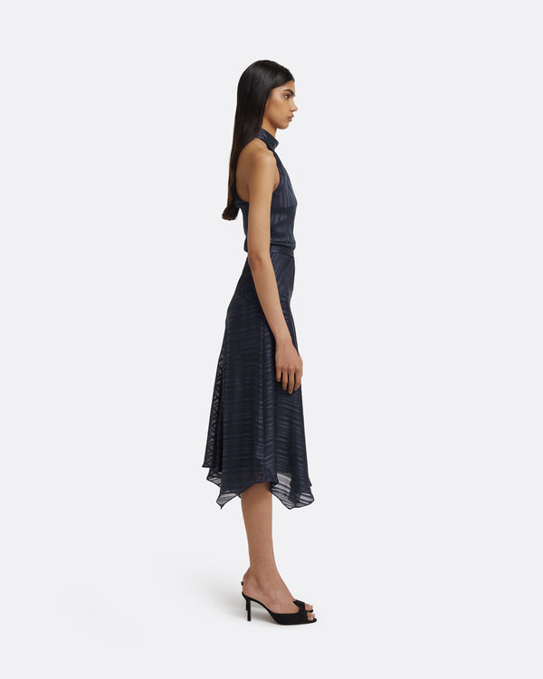 Safiyaa Sunny Midi Dress In Navy