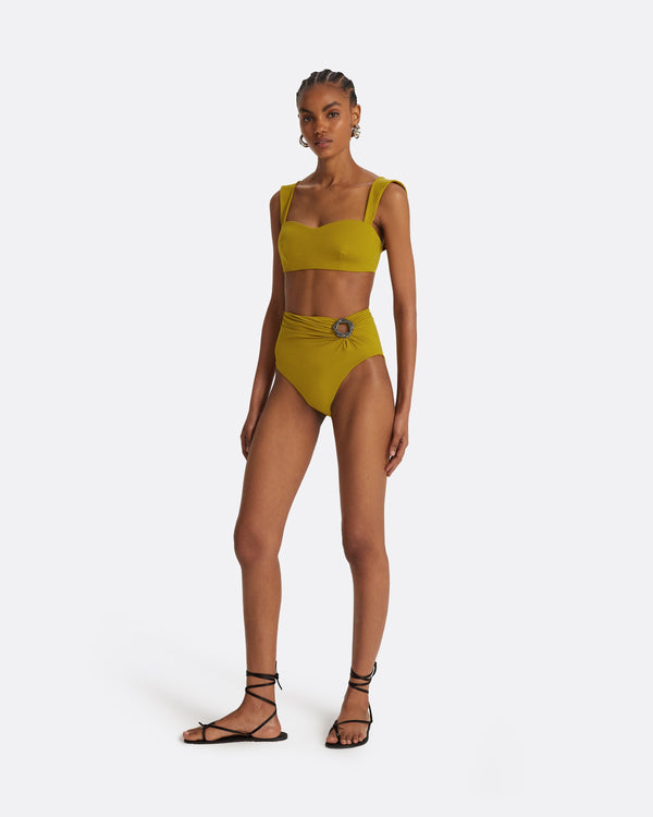 safiyaa Tabi Chartreuse Bikini Bottom