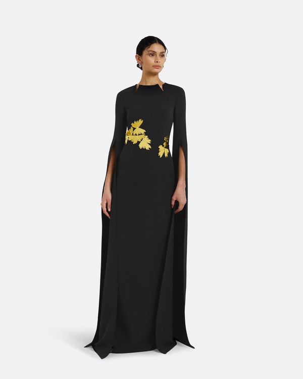 safiyaa Talin Embroidered Black Long Dress