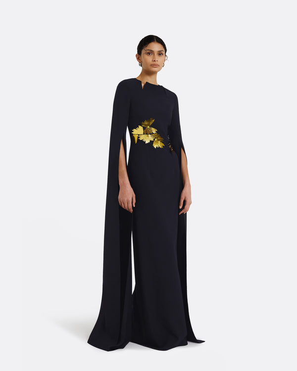 Safiyaa Talin Embroidered Midnight Navy Long Dress