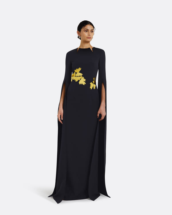 safiyaa Talin Embroidered Midnight Navy Long Dress