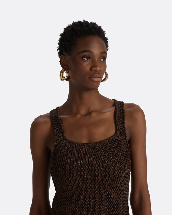 Safiyaa Taylor Deep Brown Knit Dress