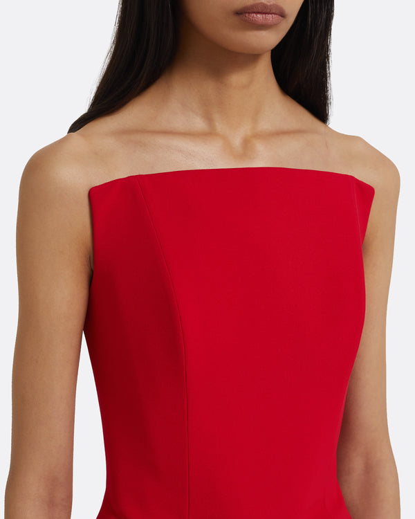 Safiyaa Tegan Midi Dress In Crimson