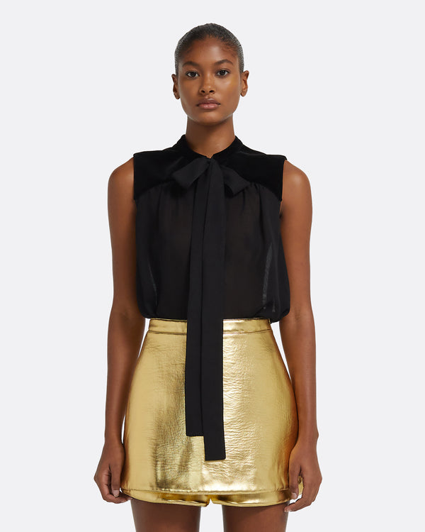 safiyaa Terry Top in Black