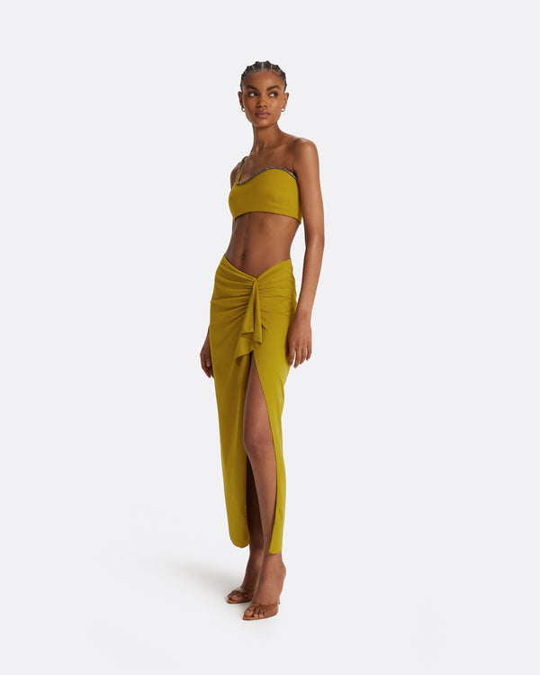 safiyaa Tillian Chartreuse Swim Skirt