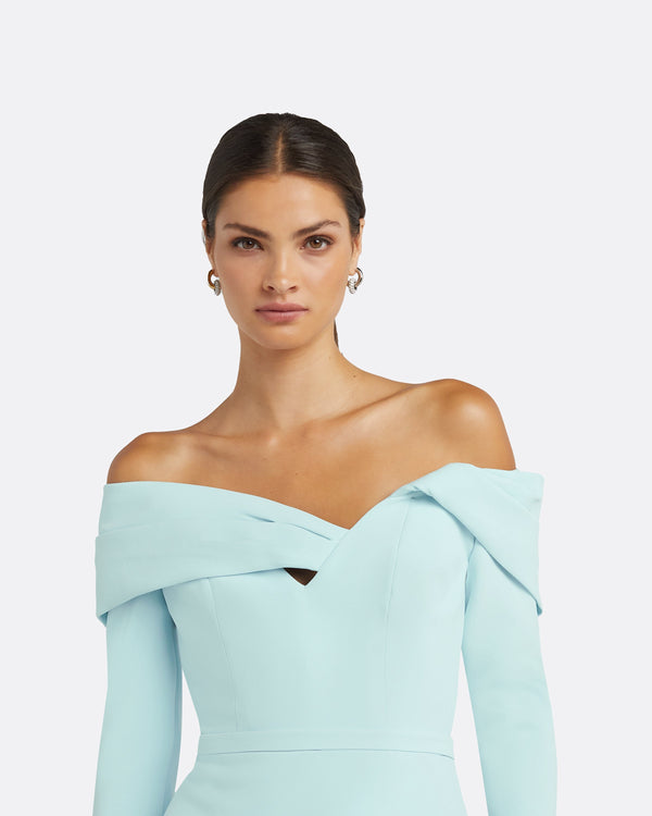 Safiyaa Tinsley Baby Blue Midi Dress