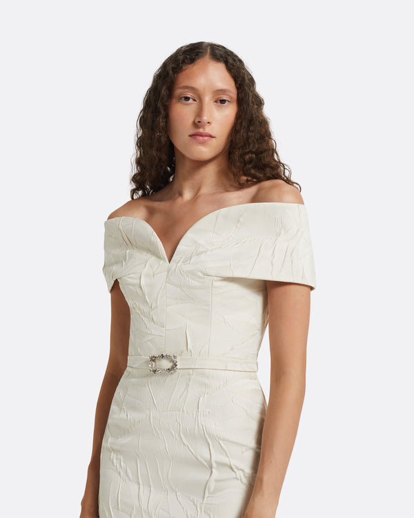 Safiyaa Tonyi Embroidered Midi Dress