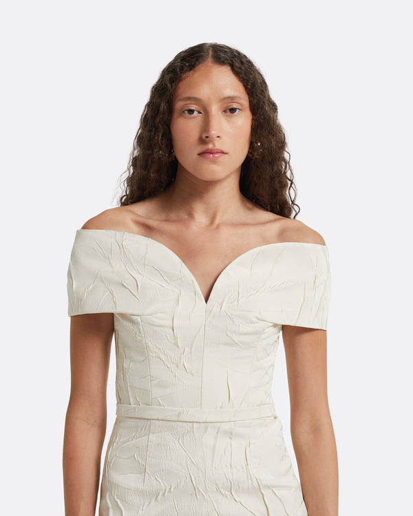 Safiyaa Tonyi Ivory Midi Dress