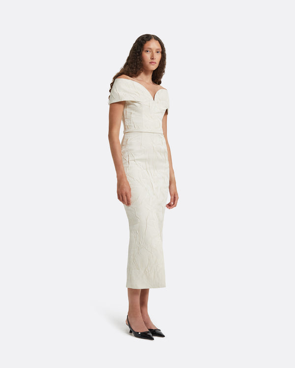 Safiyaa Tonyi Ivory Midi Dress