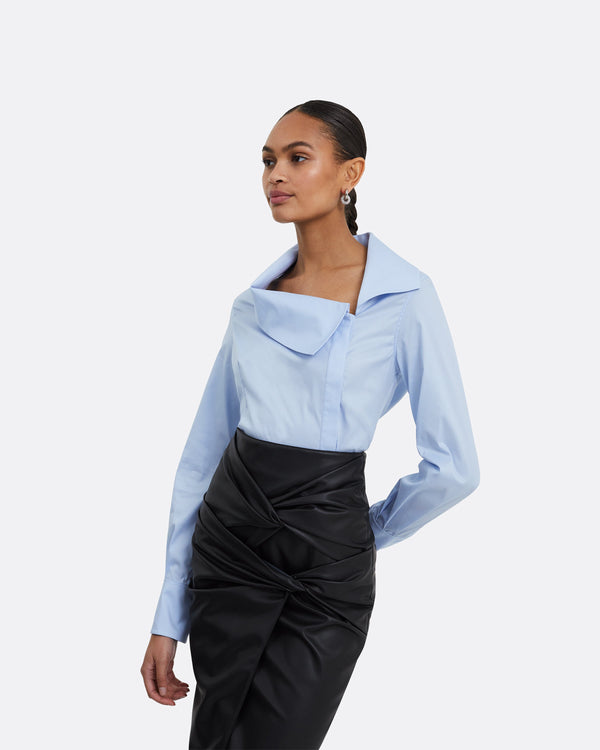 Safiyaa Trinny Blue Cotton Top
