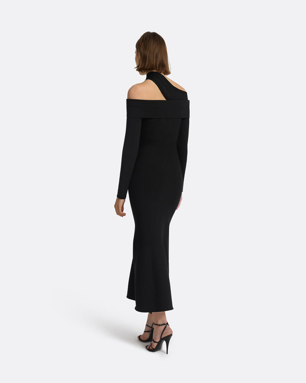 Safiyaa Tuiren Black Knit Midi Dress