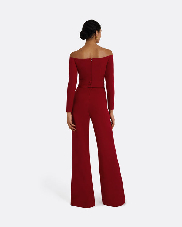 Safiyaa Veasna Azalea Red Jumpsuit