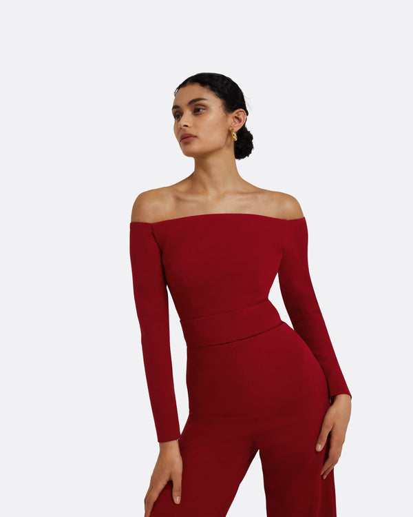 Safiyaa Veasna Azalea Red Jumpsuit