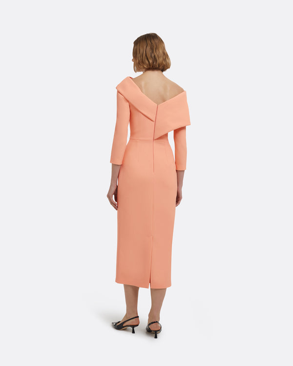 Safiyaa Vera Midi Dress In Apricot