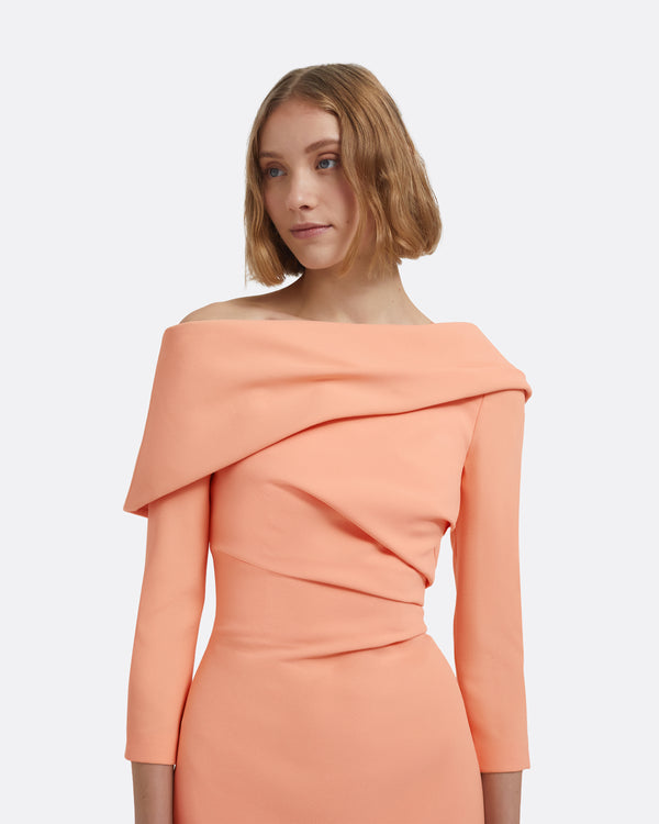 Safiyaa Vera Midi Dress In Apricot