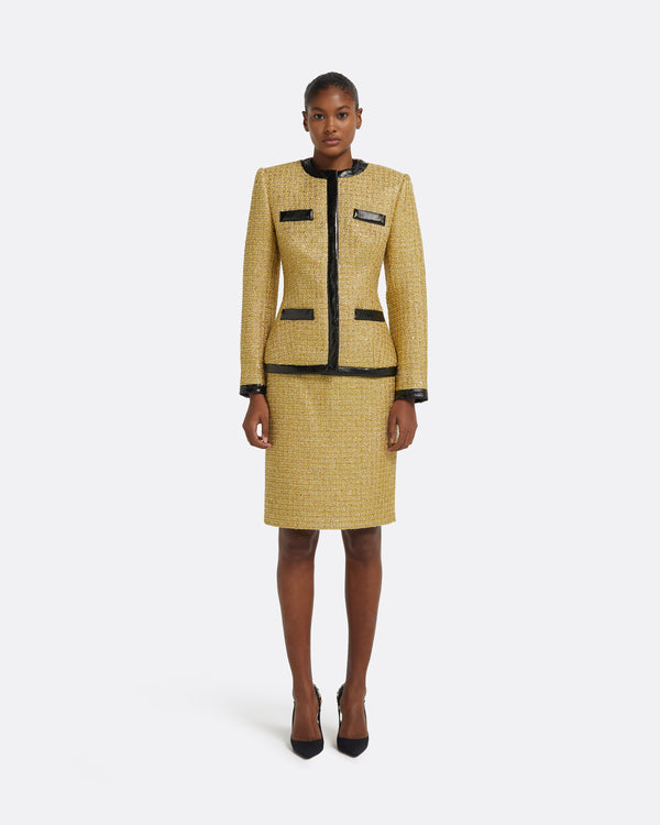 Safiyaa Vesper Jacket In Yellow Gold