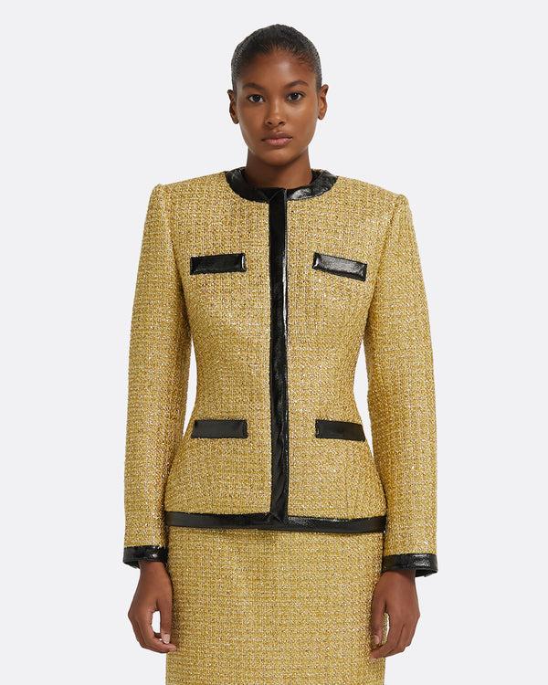 safiyaa Vesper Jacket in Yellow Gold