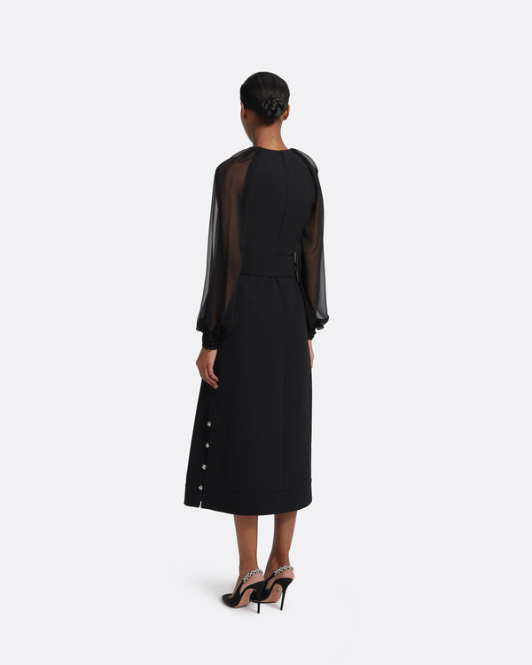 Safiyaa Viola Midi Dress In Black