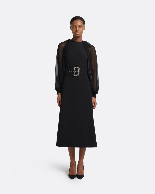 safiyaa Viola Midi Dress in Black