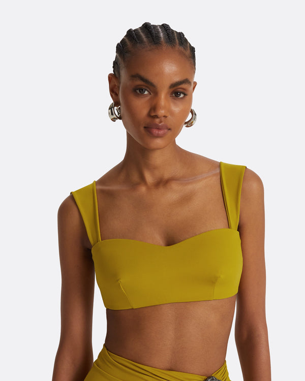 Safiyaa Willa Chartreuse Bikini Top