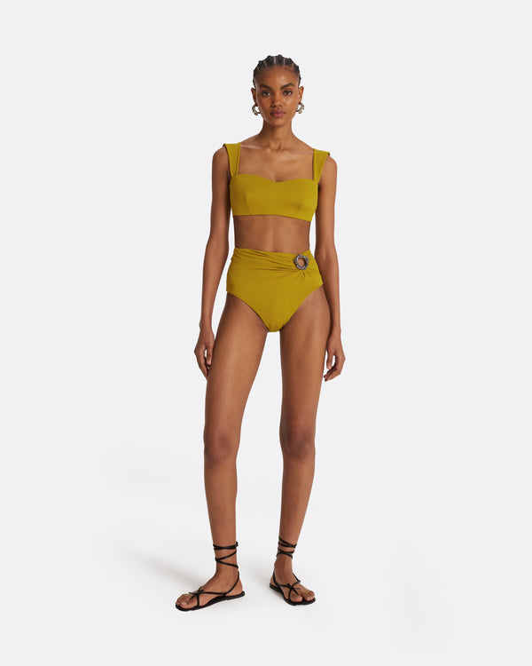 safiyaa Willa Chartreuse Bikini Top