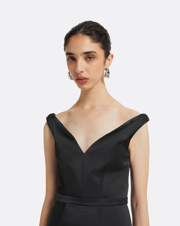 Safiyaa Yesim Black Midi Dress