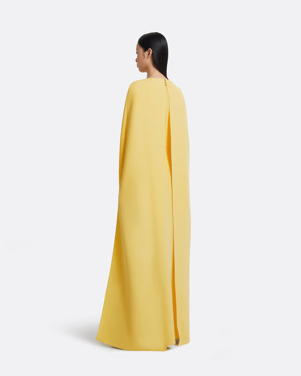 Safiyaa Yuna Long Dress In Aspen Gold With Gold