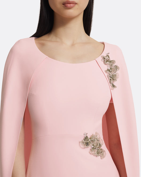 Safiyaa Yuna Long Dress In Lychee With Silver