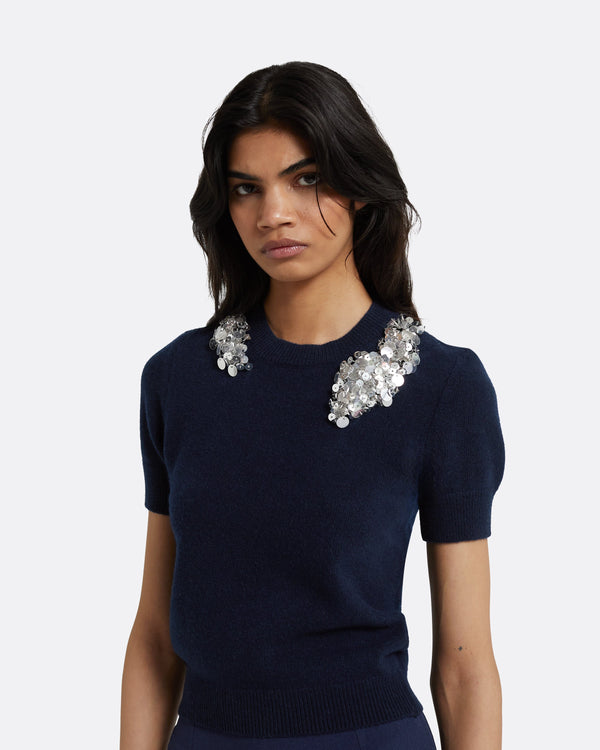 Safiyaa Zade Embroidered Maritime Knit Top