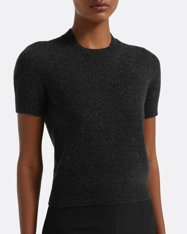 Safiyaa Zade Knitted T-Shirt In Black Melange