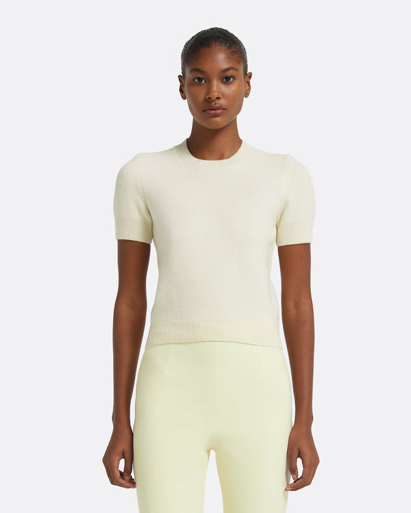 safiyaa Zade Knitted T-Shirt in Ivory