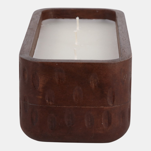 Sagebrook Home 10" 18 Oz Vanilla Hammered Wood Candle Walnut Wishlist Create New
