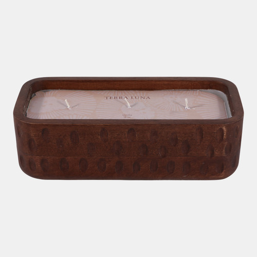 sagebrook home 10" 18 Oz Vanilla Hammered Wood Candle Walnut Wishlist Create New