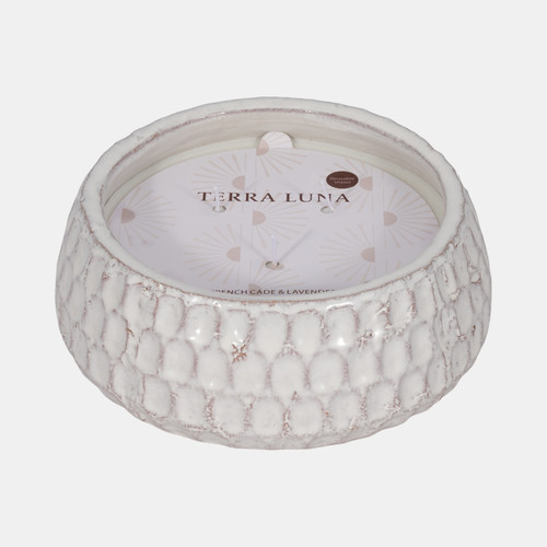 Sagebrook Home 10" 39oz French Cade & Lavender Dimple Cndle Wht Wishlist Create New