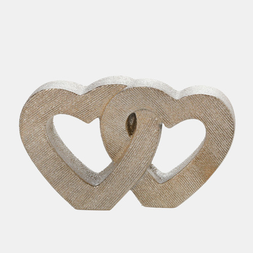 Sagebrook Home 10" Ceramic Double Heart Table Deco Champagne Wishlist Create New