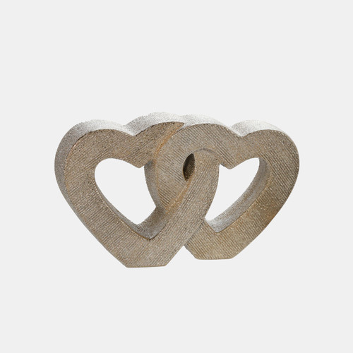 sagebrook home 10" Ceramic Double Heart Table Deco Champagne Wishlist Create New