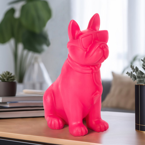 Sagebrook Home 10" Cool Shades Boston Terrier Pink Wishlist Create New