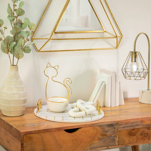 Sagebrook Home 10"h Cat Trinket Tray White Wishlist Create New