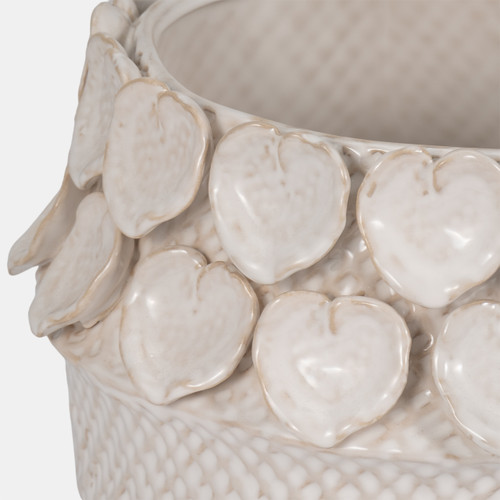 Sagebrook Home 10" Leaf Applique Woven Planter Cream Wishlist Create New