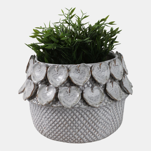 Sagebrook Home 10" Leaf Applique Woven Planter White Wishlist Create New