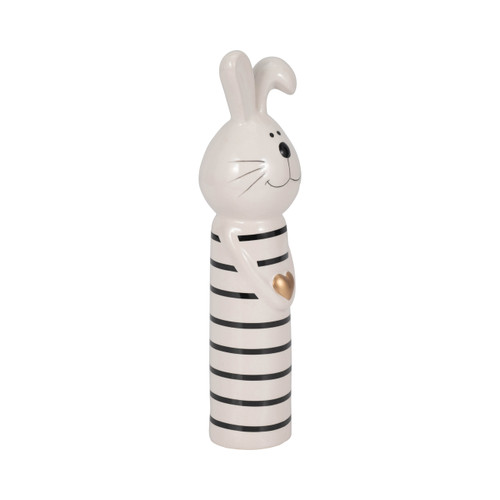 Sagebrook Home 10" Lines Bunny With Gold Heart White/black Wishlist Create New