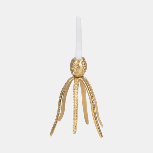 Sagebrook Home 10" Octopus Taper Candle Holder Gold Wishlist Create New