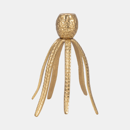 Sagebrook Home 10" Octopus Taper Candle Holder Gold Wishlist Create New