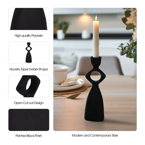 Sagebrook Home 10" Open Cut-out Taper Holder Black Wishlist Create New