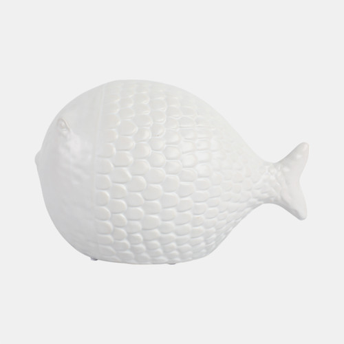 Sagebrook Home 10" Scaled Fish Figurine White Wishlist Create New