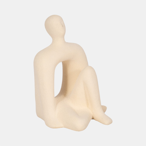 Sagebrook Home 10" Sitting Figure W/open Cut Out Sand Glaze Ivory Wishlist Create New