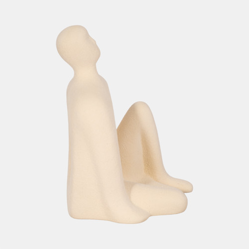 Sagebrook Home 10" Sitting Figure W/open Cut Out Sand Glaze Ivory Wishlist Create New