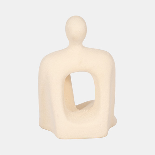 Sagebrook Home 10" Sitting Figure W/open Cut Out Sand Glaze Ivory Wishlist Create New