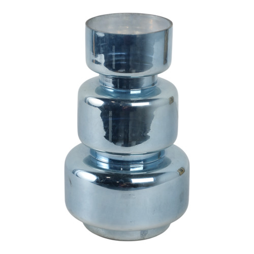 Sagebrook Home 10" Stacked Cylinder Glass Vase Blue Silver Wishlist Create New